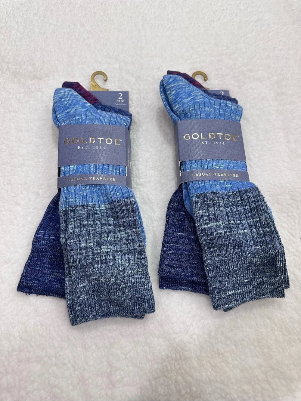 Gold Toe Men's Blue Casual Traveler Socks